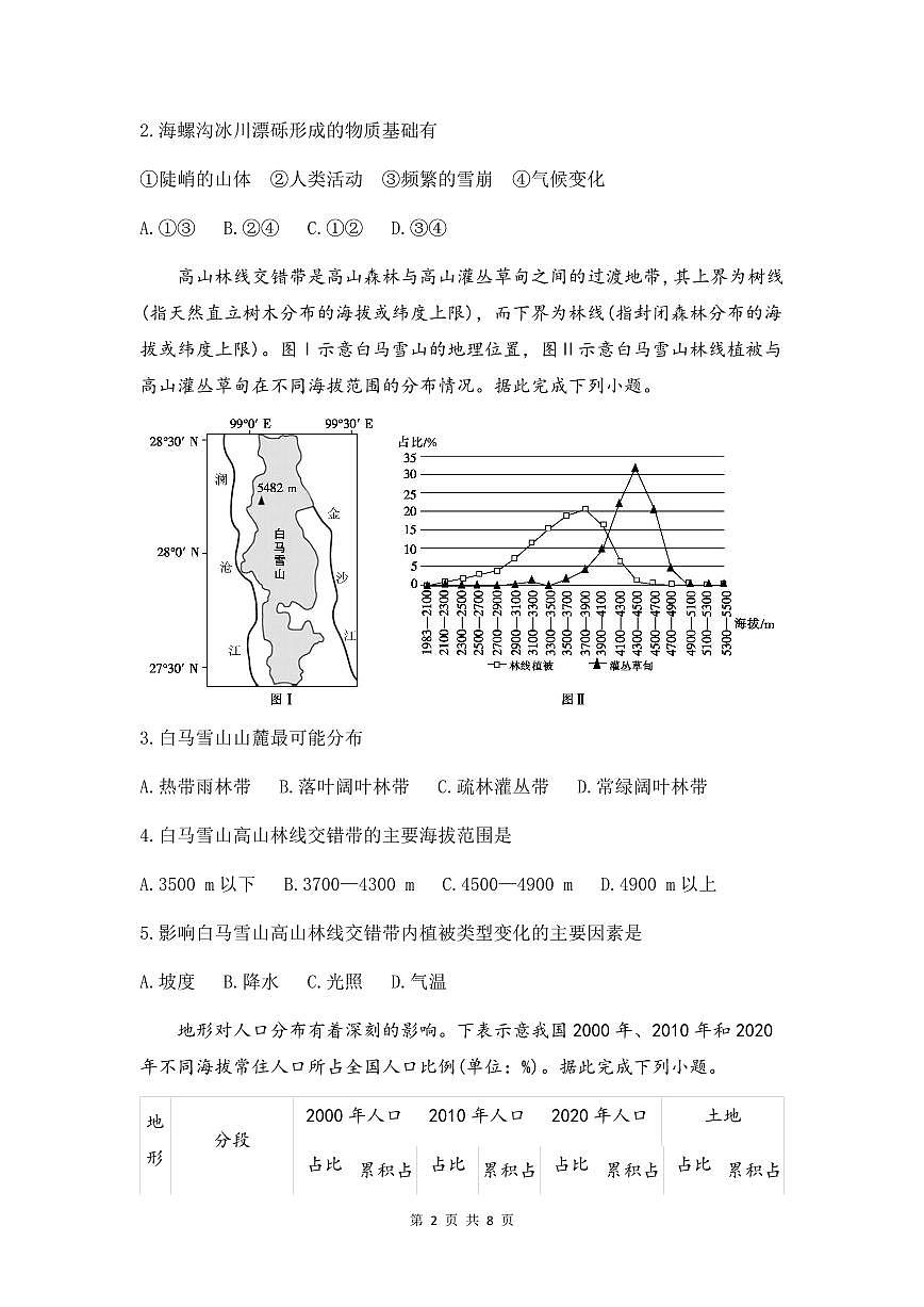 安徽省皖豫联考2026届高三上学期11月期中考试地理试卷（PDF版，含解析）第2页