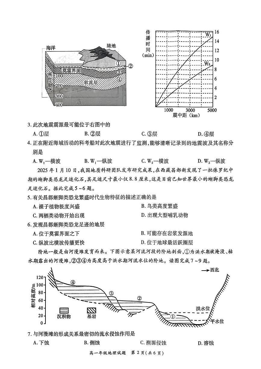 2026届河南省南阳市六校高三模拟预测地理试题（高考模拟）第2页
