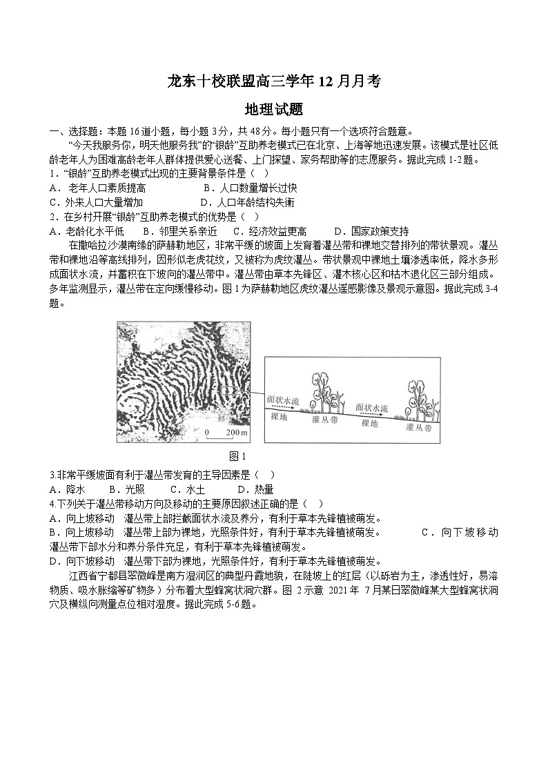 黑龙江省龙东十校联盟2026届高三上学期12月月考 地理试卷第1页