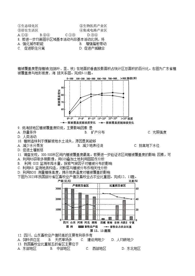 浙江省温州市普通高中2026届高三上学期第一次适应性考试 地理试卷（含答案）第3页