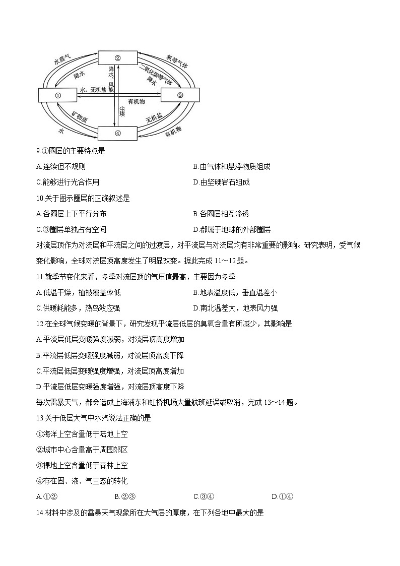 山东省枣庄市重点高中2025-2026学年高一上学期12月期中质量检测 地理试卷（含答案）第3页