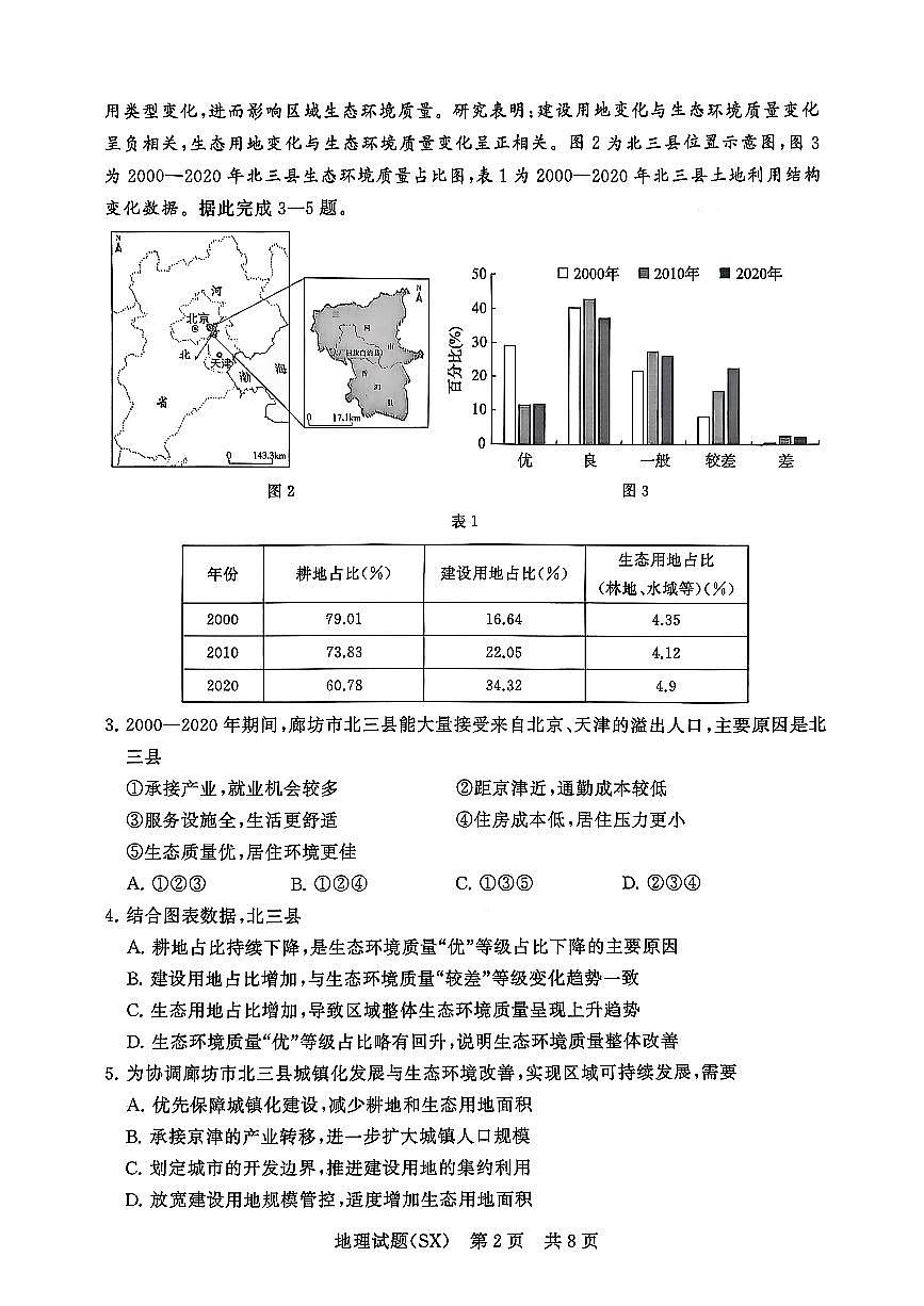 T8联考2026届高三年级12月检测训练地理(山西)第2页