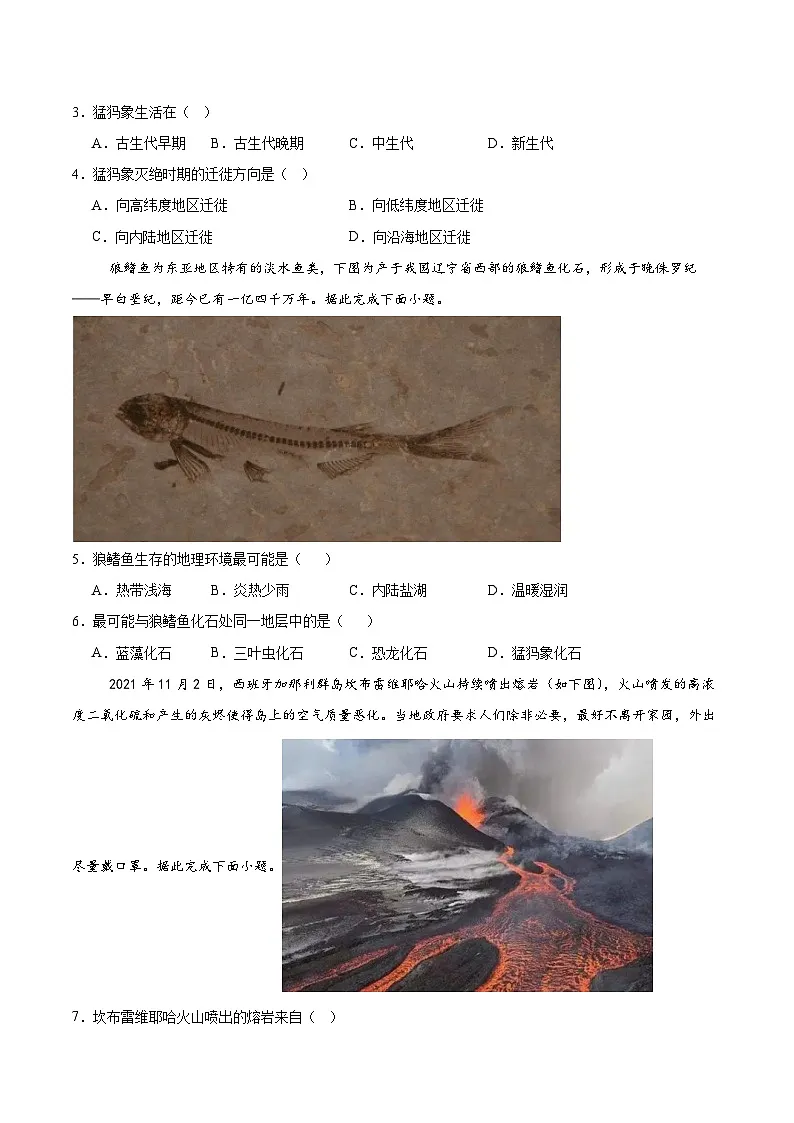 云南省普洱市2025-2026学年高一上学期期中考试地理试题（Word版附答案）第2页