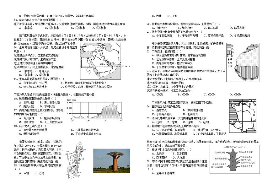 江西省宜春市宜丰中学2025-2026学年高二上学期12月月考地理试题（含答案）第2页