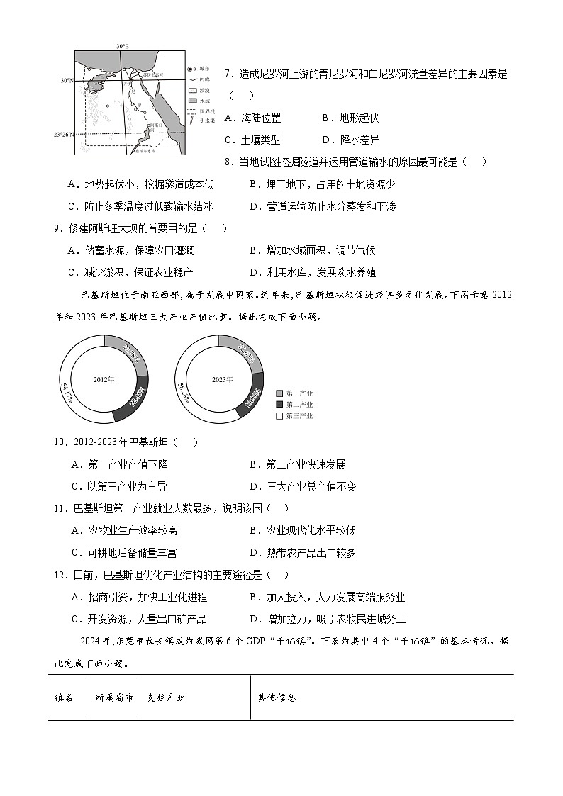 福建省莆田第八中学高二下学期期中考试地理试题-A4第2页