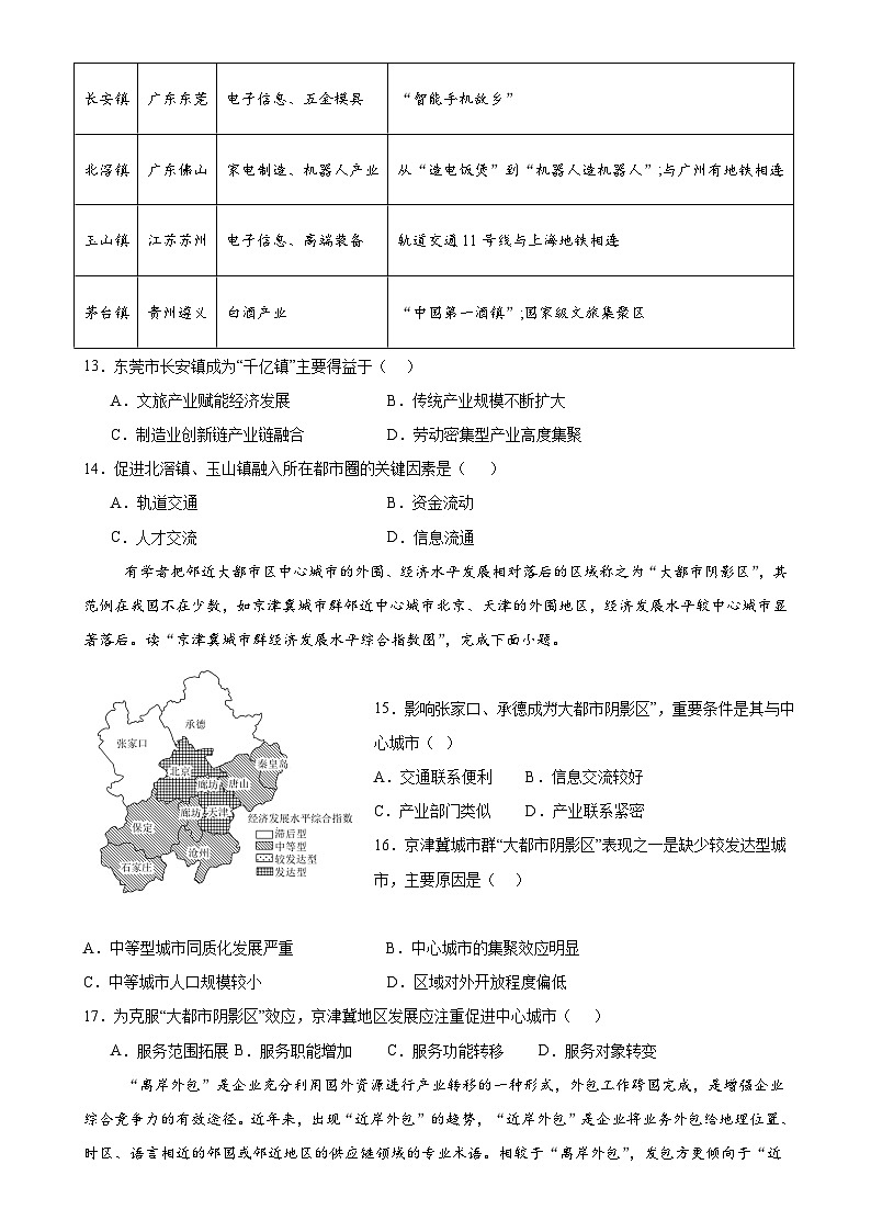 福建省莆田第八中学高二下学期期中考试地理试题-A4第3页