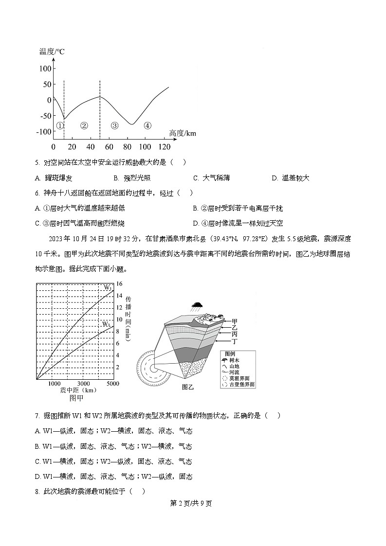 浙江省杭州市西湖区浙江大学附属中学2025-2026学年高一上学期12月月考地理试题（原卷版）第2页