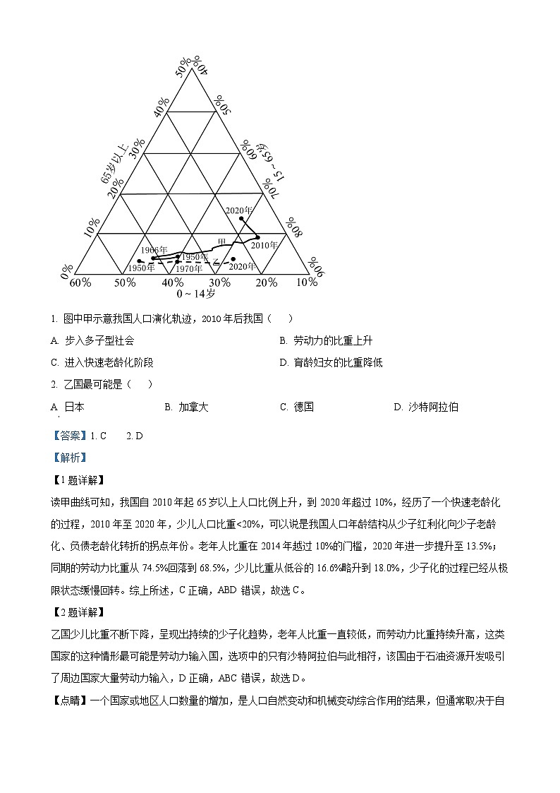 精品解析：河南省信阳市浉河区信阳高级中学2023-2024学年高一下学期6月月考地理试题（解析版）第2页
