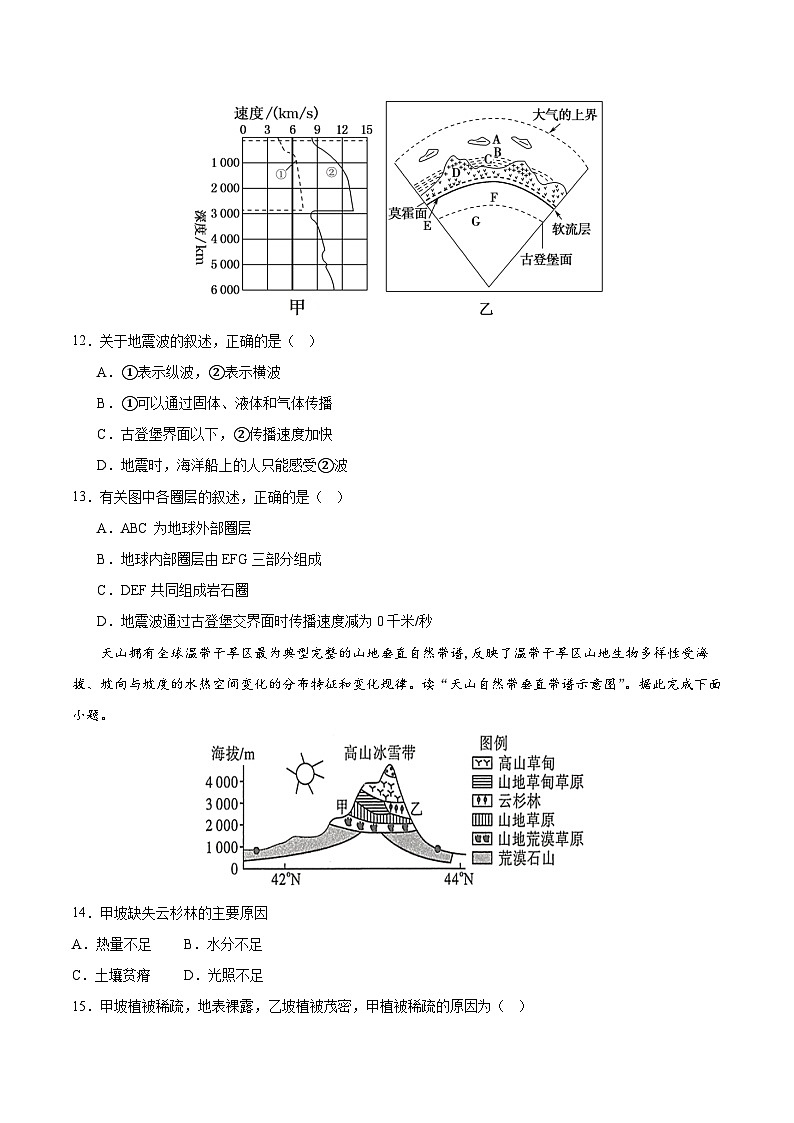 四川省内江市重点高中2025-2026学年高一上学期1月月考试题 地理（含答案）第3页
