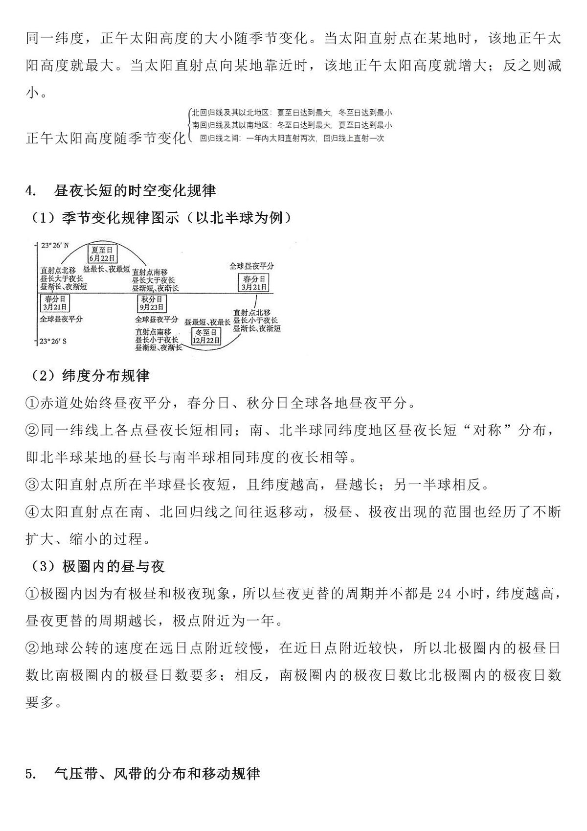 高中地理必掌握的地理规律知识清单（共12页）第3页