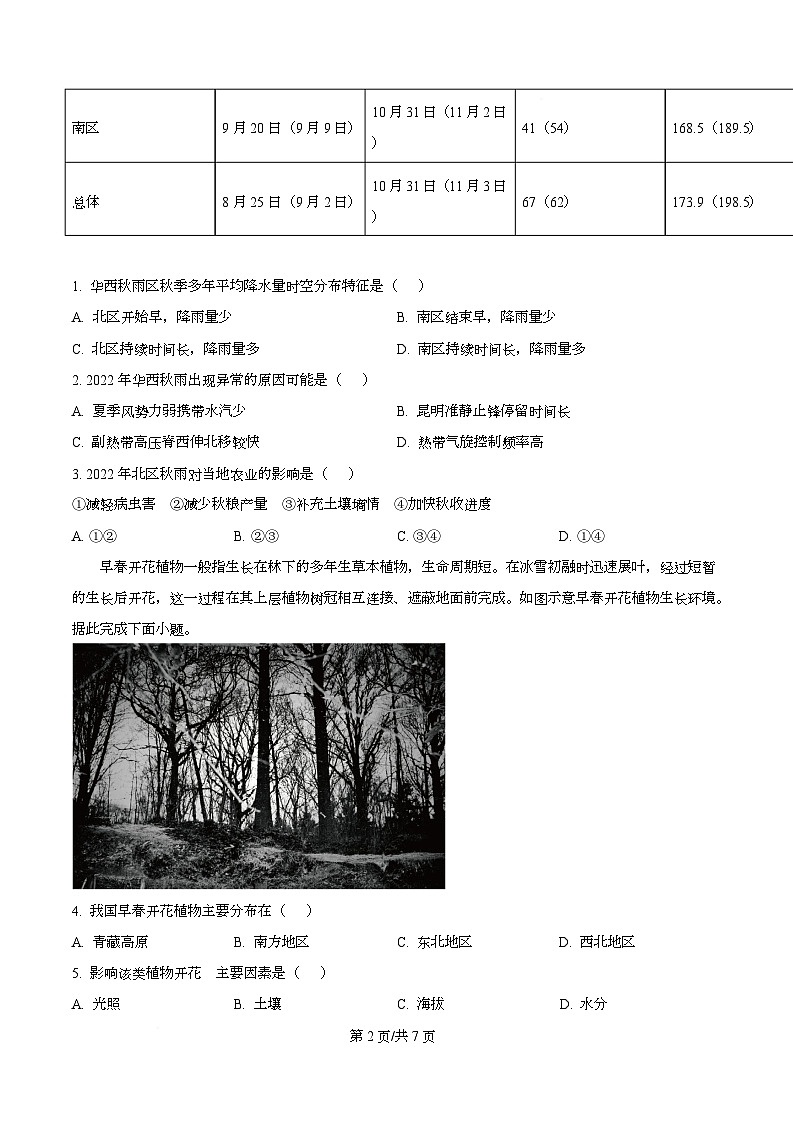 湖北省黄冈市2026届高三上学期1月期末考试地理（原卷版）第2页