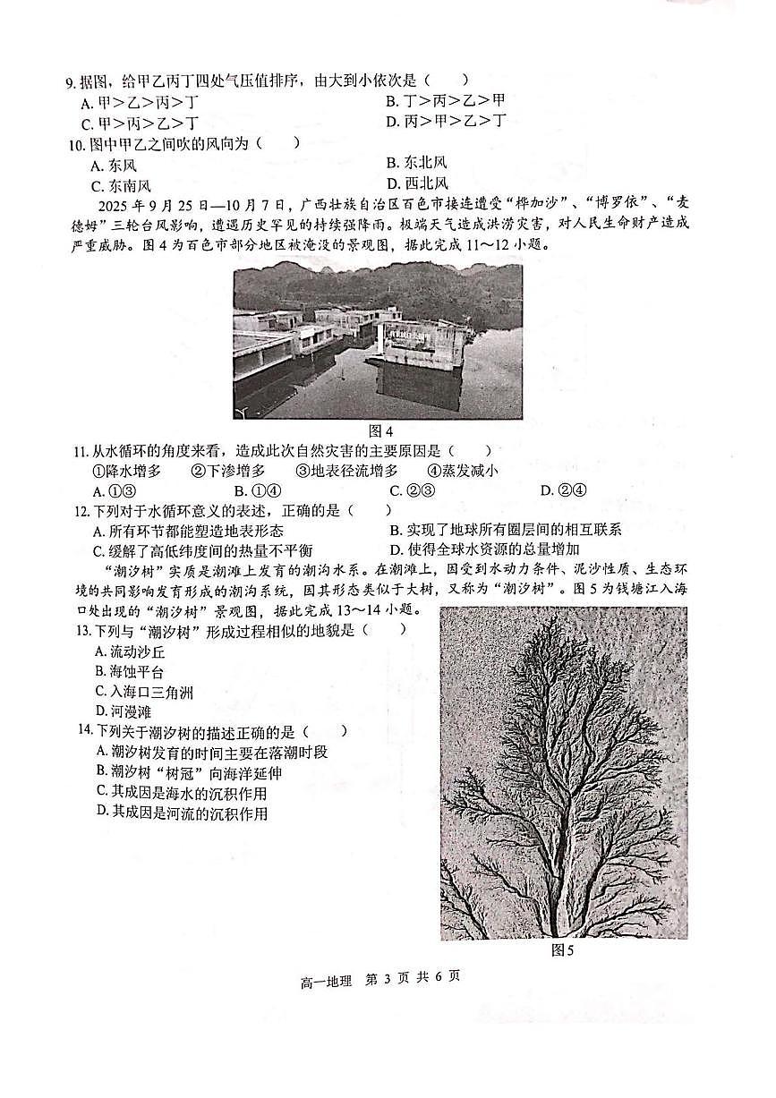 广西贵百河2025-2026学年高一上学期12月新高考月考测试地理试卷（PDF版附解析）第3页