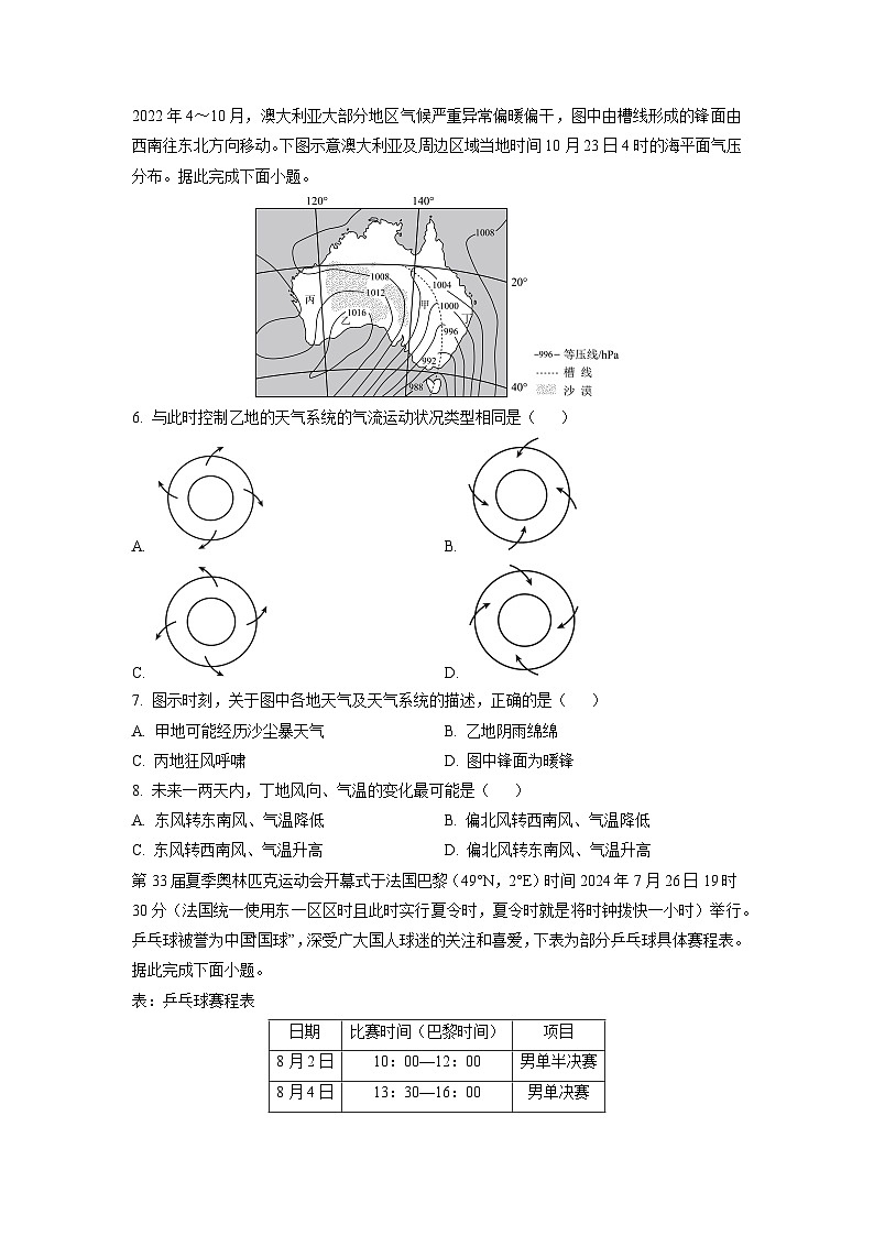 2024-2025学年广西来宾某学高二上学期期末地理试卷（学生版）第2页