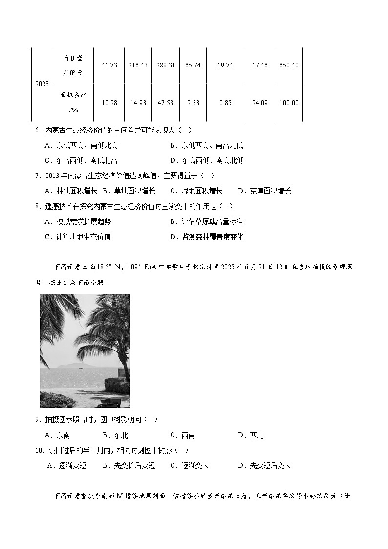 安徽省县域高中合作共享联盟2026届高三上学期1月期末质量检测地理（A卷）试卷（含答案）第3页