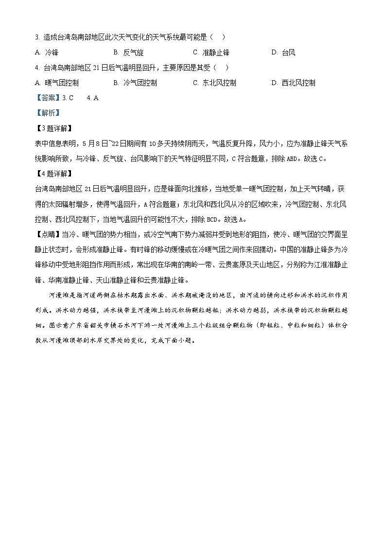 安徽省亳州市2023-2024学年高二上学期期末考试地理试题  含解析第3页