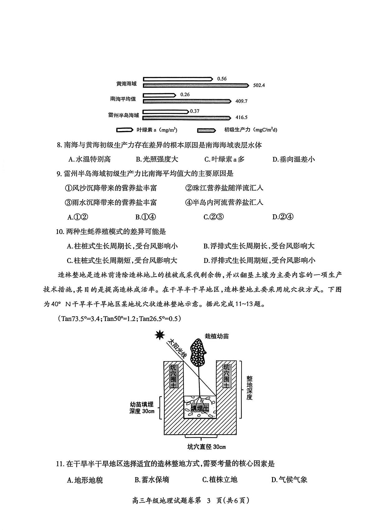 地理丨安徽省芜湖市2026届高三上学期2月一模试卷及答案第3页
