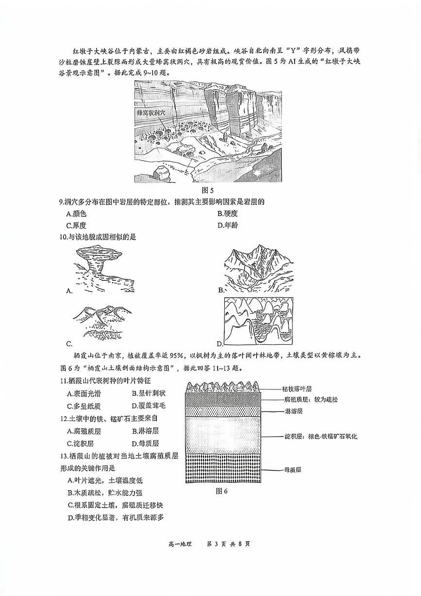 江苏省南通市市区2025-2026学年高一上学期期末考试地理试题第3页
