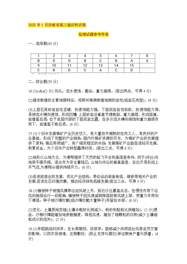 鍦扮悊绛旀第1页