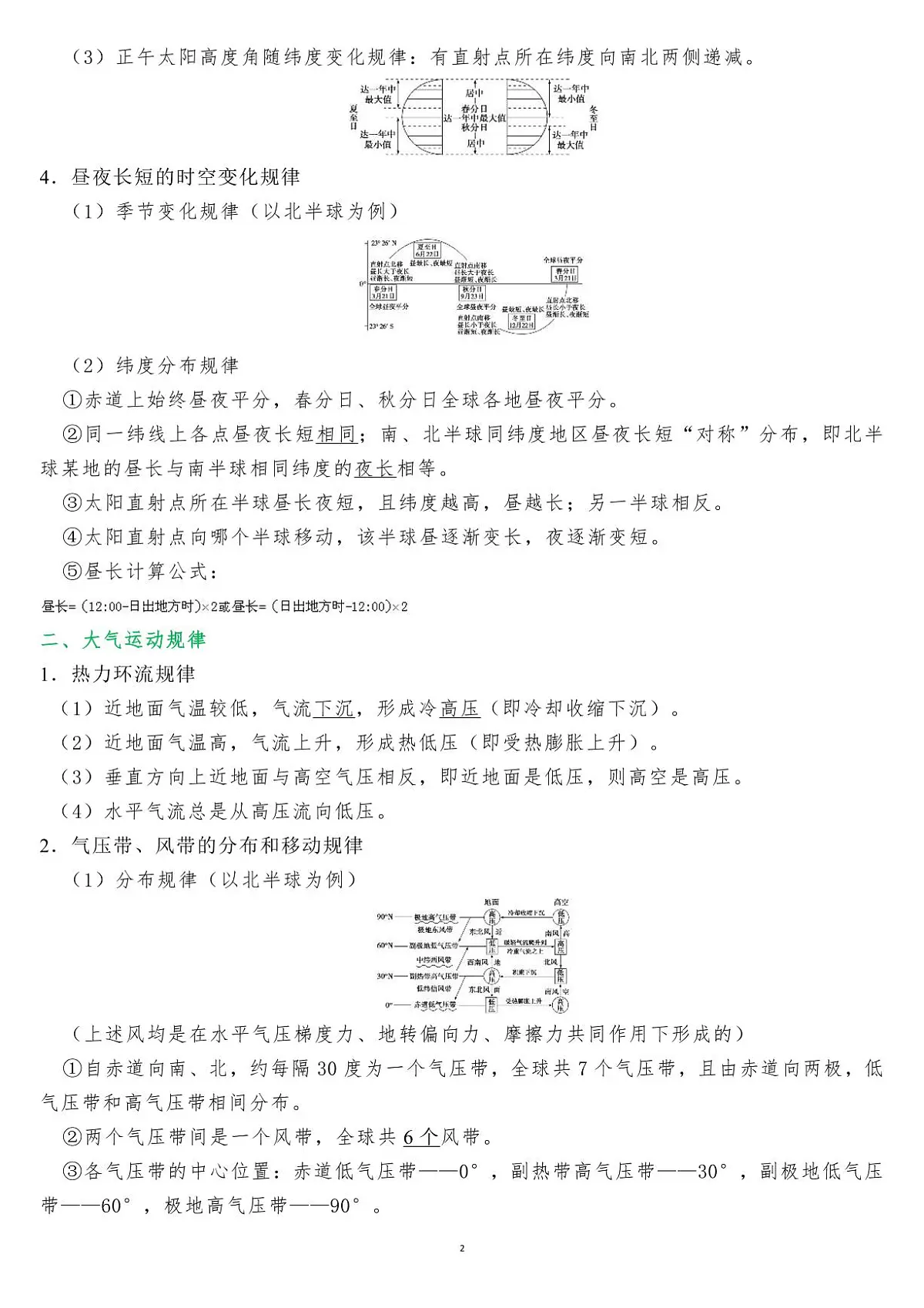 高考自然地理基本规律与基本原理知识清单（共16页）第2页