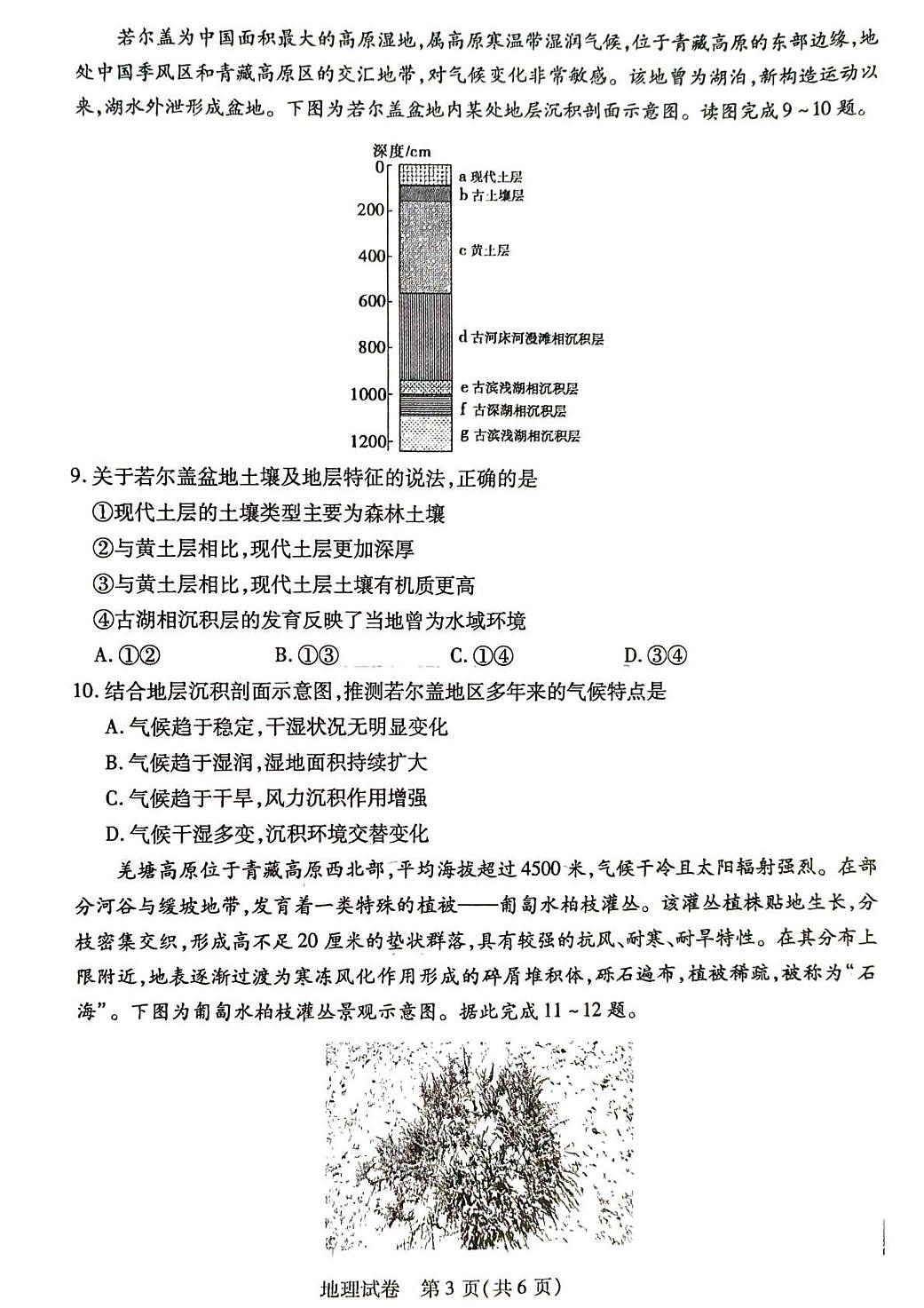 2025—2026学年度第一学期高三年级期末教学质量检测地理第3页