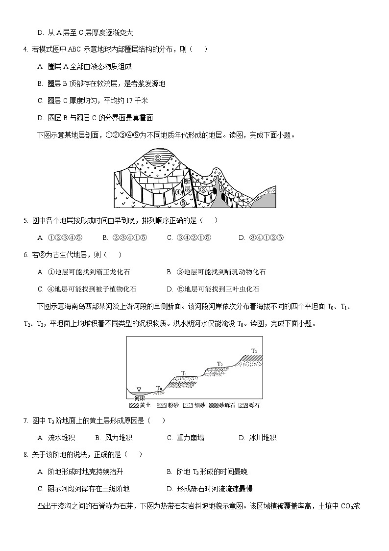 2025-2026学年湖南省长郡联考高一上学期12月学情检测地理试卷（学生版）第2页