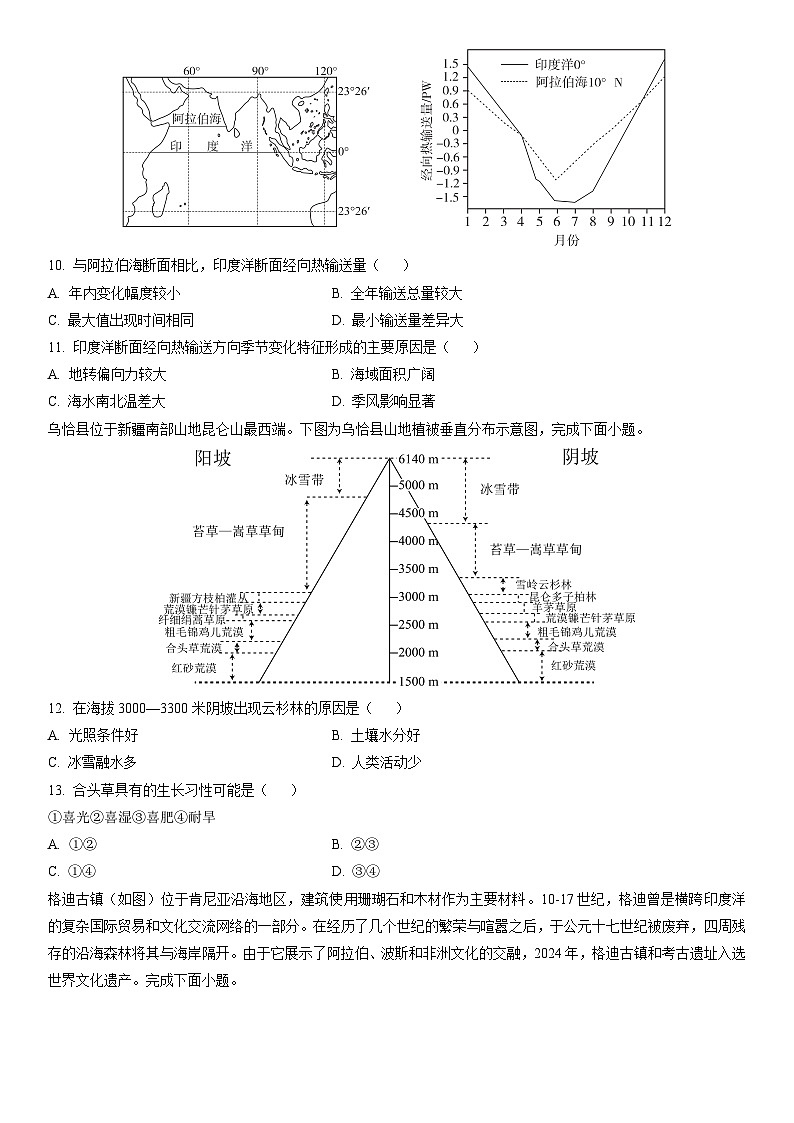 2024-2025学年山西省吕梁市高二上学期期末考试地理试卷（学生版）第3页