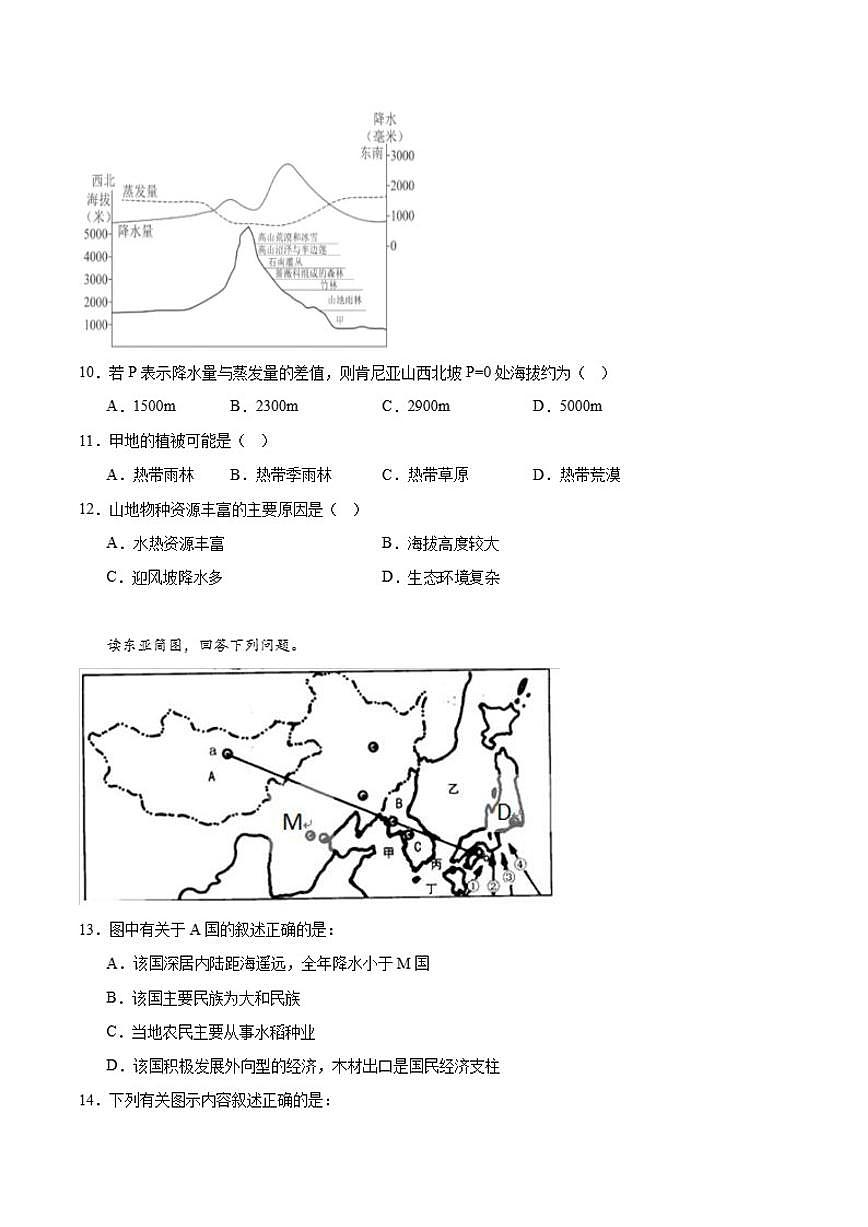 湖北省黄冈市黄梅县第一中学2025-2026学年高二上学期12月月考地理试卷（含答案）第3页