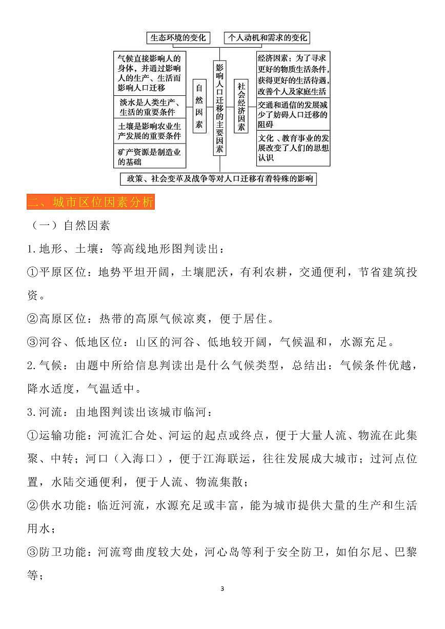 高考地理常见区位因素分析知识清单（共14页）第3页
