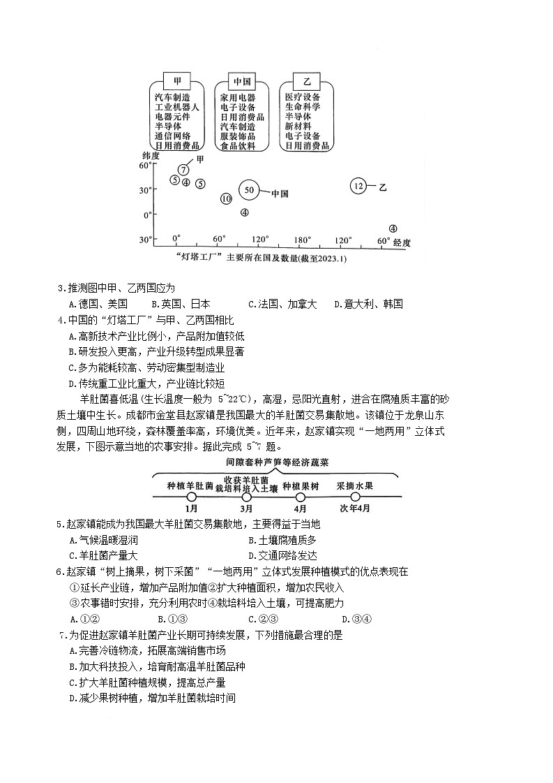 湖南省长沙市2026届高三地理上学期月考试卷四第2页