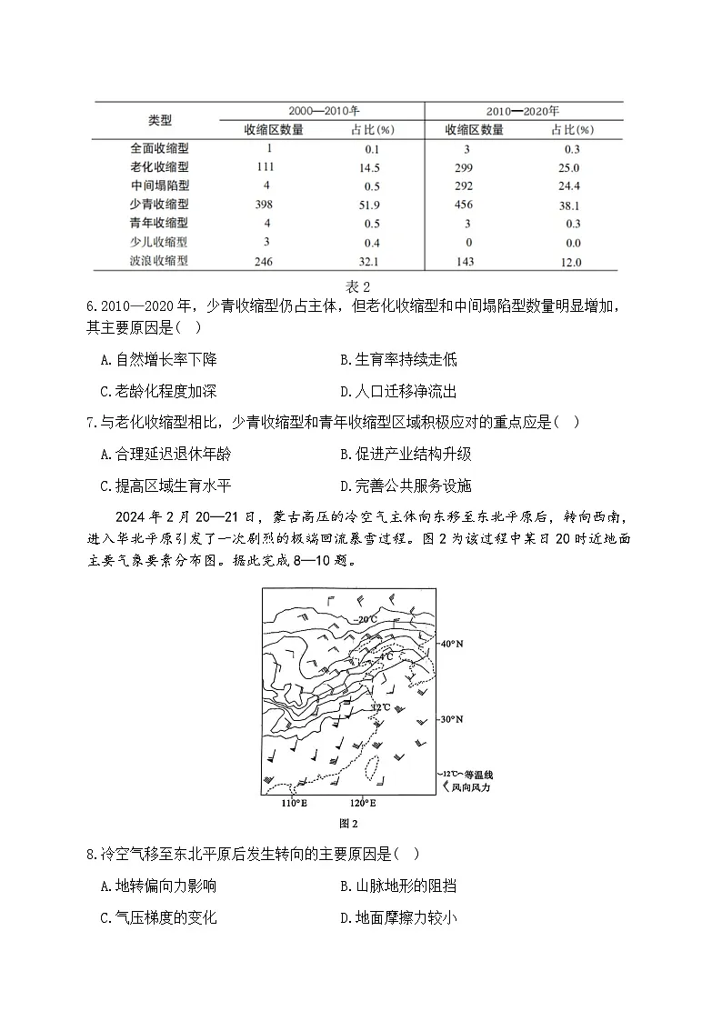 2026届山东省东营市下学期高三一模诊断性测试 地理试题+答案第3页
