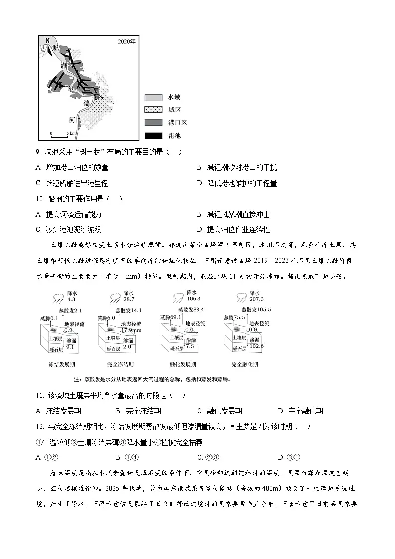 山东省青岛市2025-2026学年高三上学期期末地理试题（试卷+解析）第3页