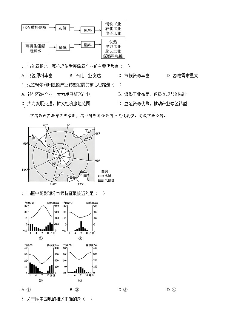 浙江省温州市2025-2026学年高二上学期1月期末考试地理(A类)  Word版无答案第2页