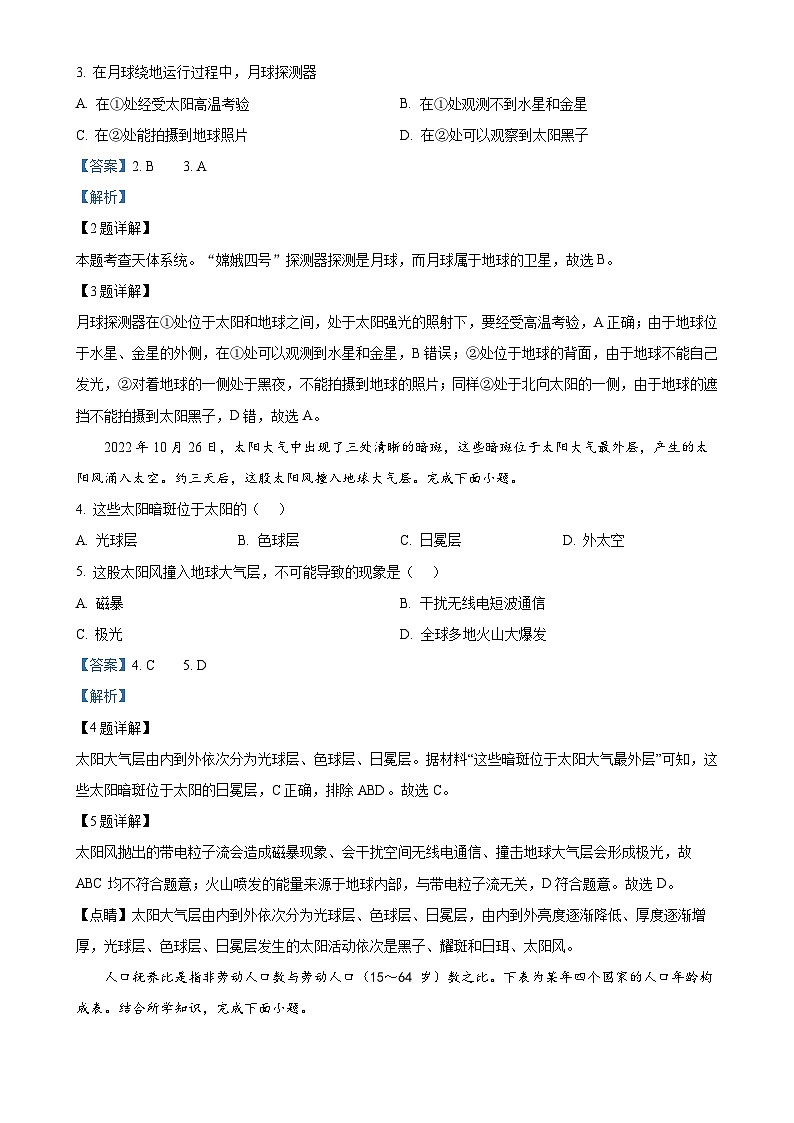 广东省广州市广东实验中学越秀学校高一下学期中考试地理试题（解析版）-A4第2页