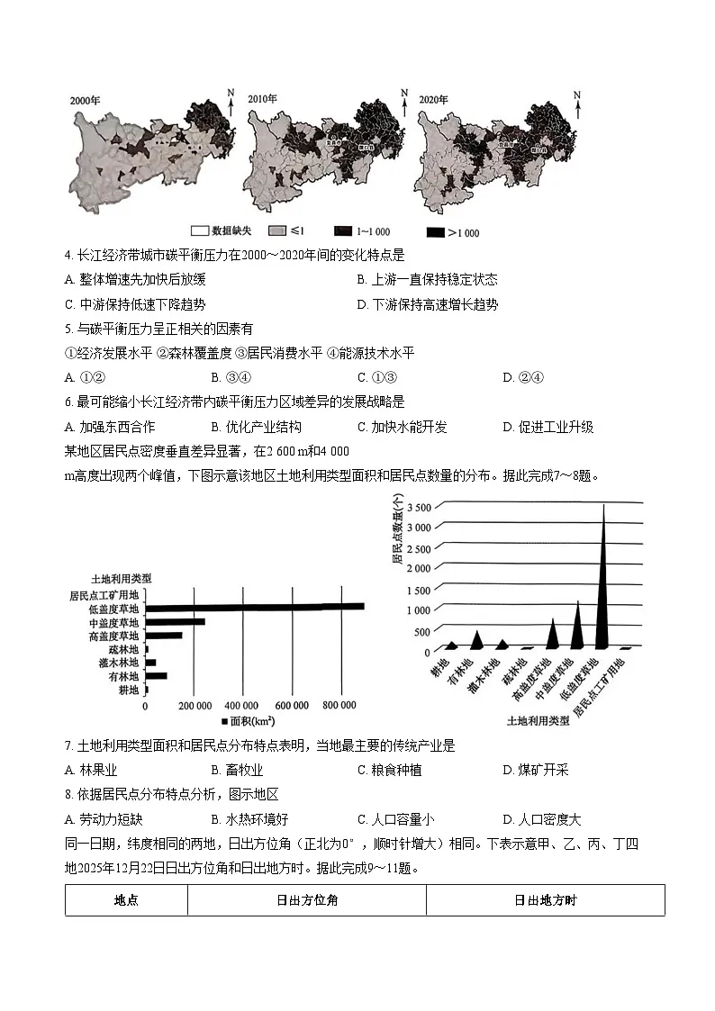 河南省九师联盟2025_2026学年高三模拟预测地理试题（文字版，含答案）第2页