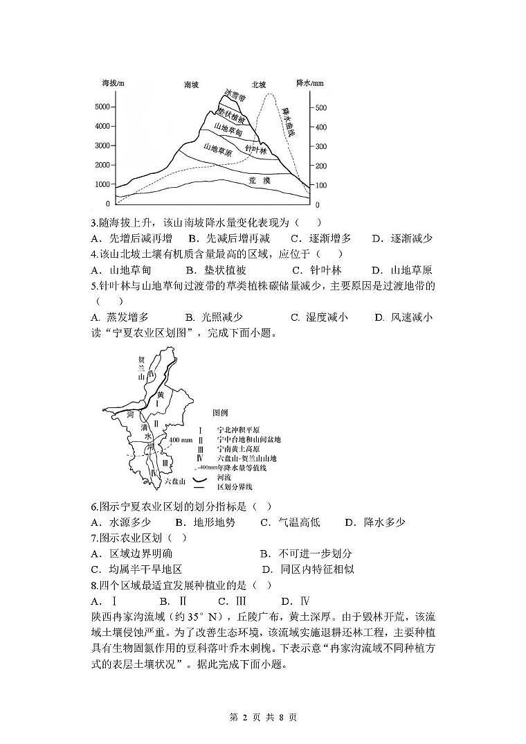 高二地理试卷第2页