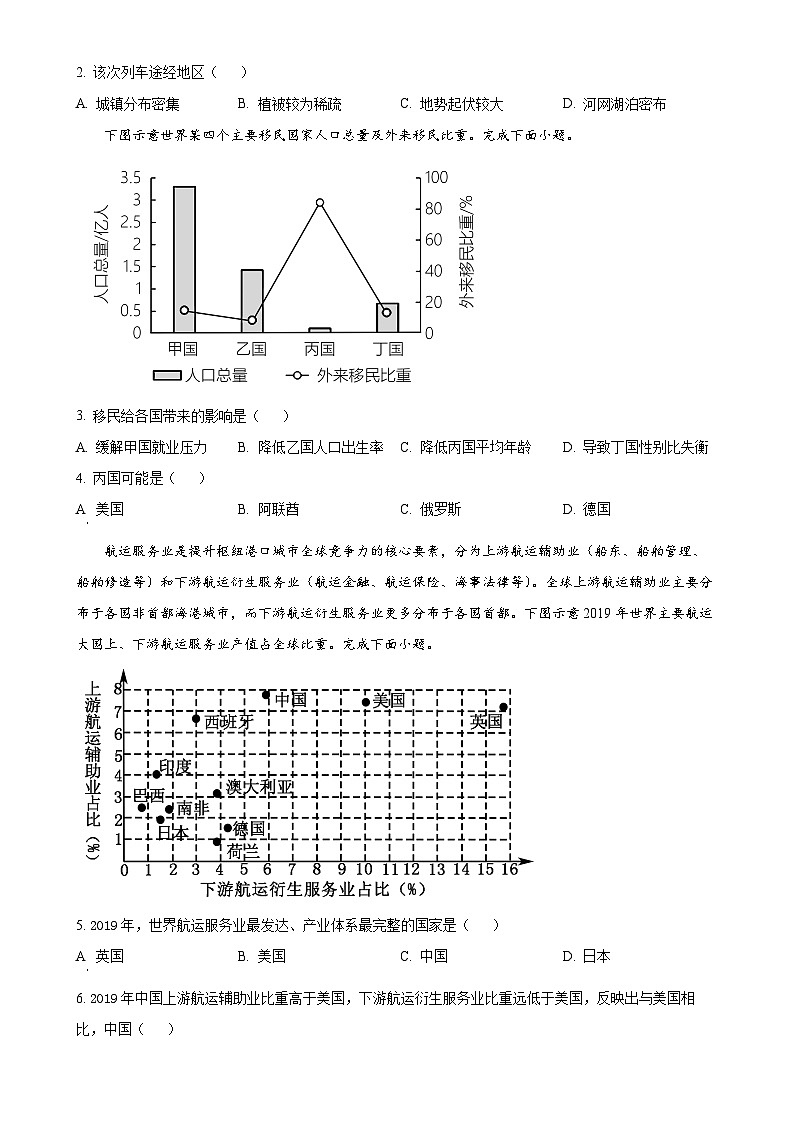 广东省湛江市高考一模地理试题（原卷版）-A4第2页