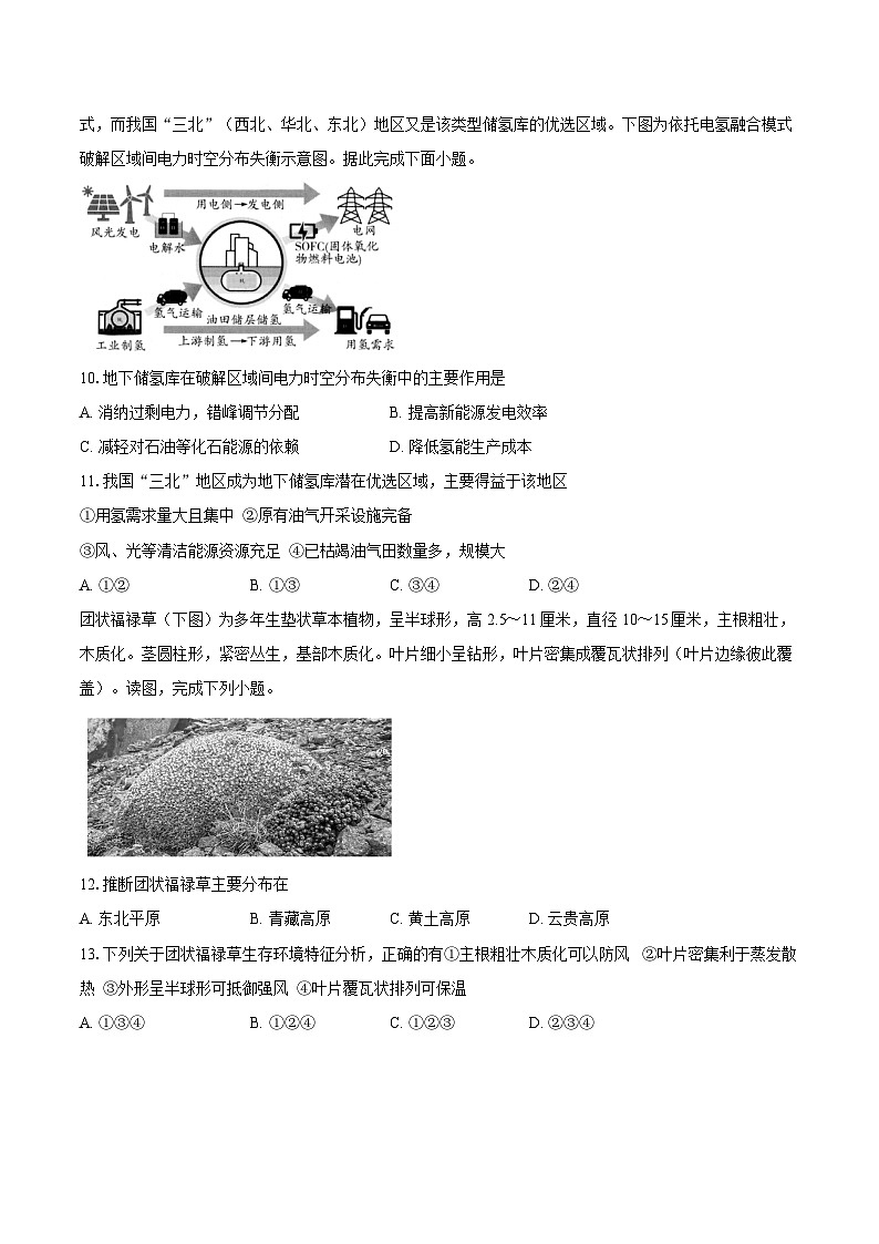 2026届安徽省高三高考模拟地理试卷第3页