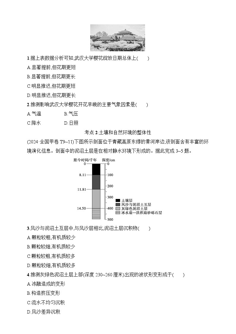 考点专项练5　地表系统--2026高考地理第二轮专题复习练（含解析）第2页