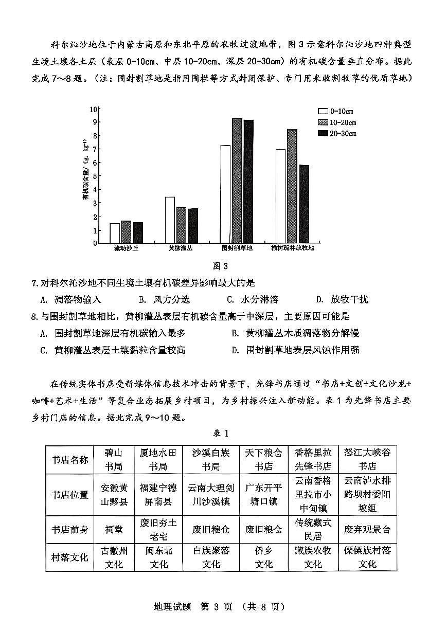 地理-广东省江门市2026年3月高三年级高考模拟考(江门一模)试卷及答案第3页