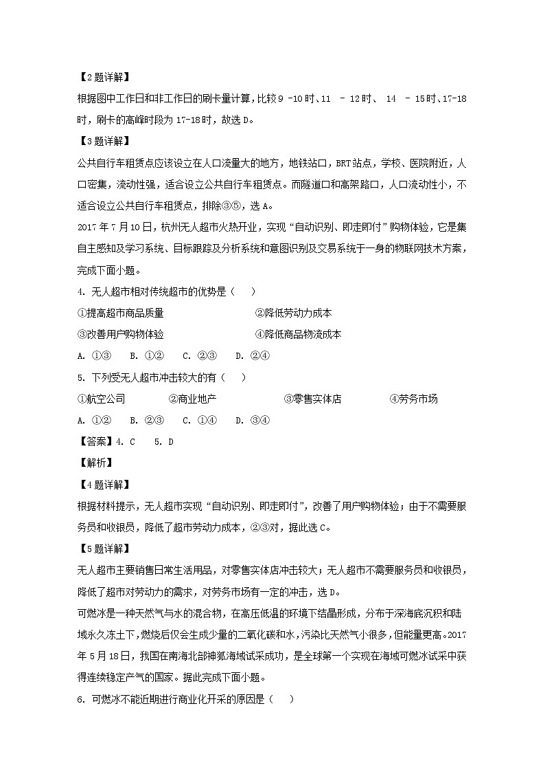 2017-2018学年福建省福州市八县（市）协作校高二上学期期末联考地理试题 解析版02