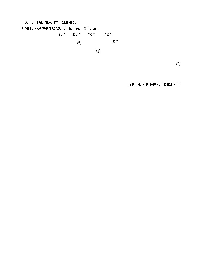 2020届浙江省宁波市效实中学高三上学期第一次模拟考试地理试题03