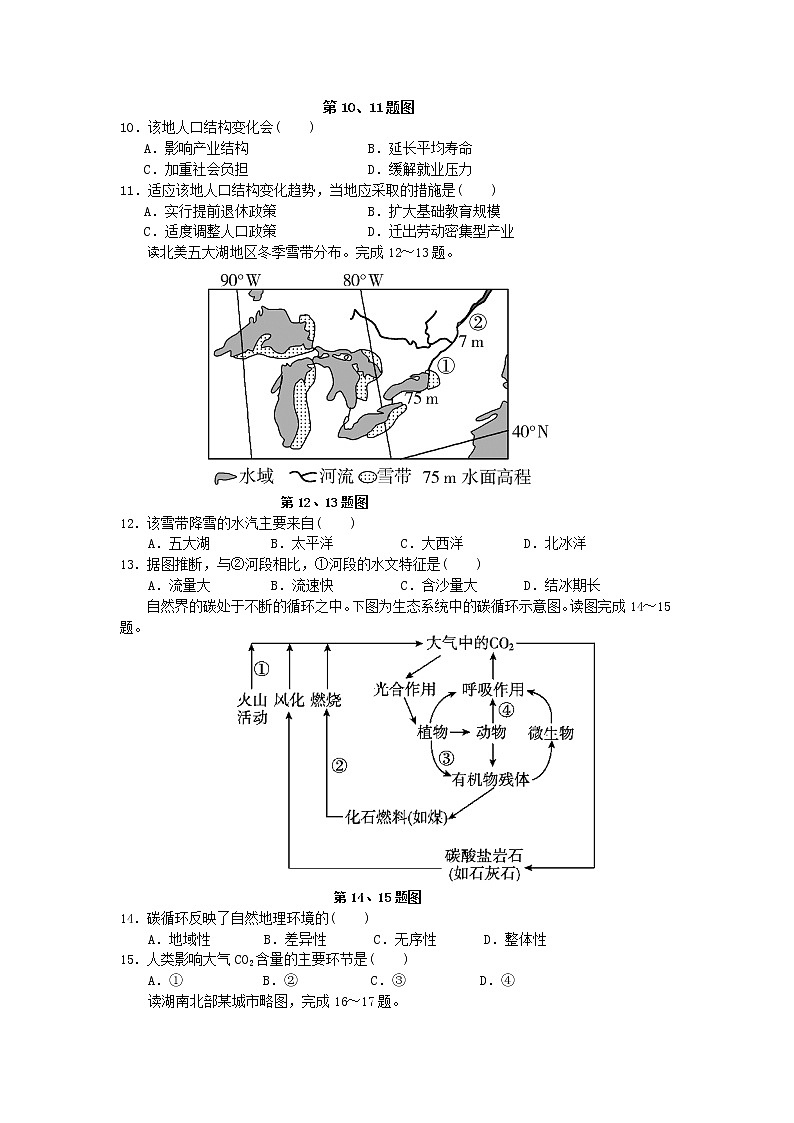 2019届浙江省杭州市高考命题比赛模拟（九）地理试卷（word版）第3页