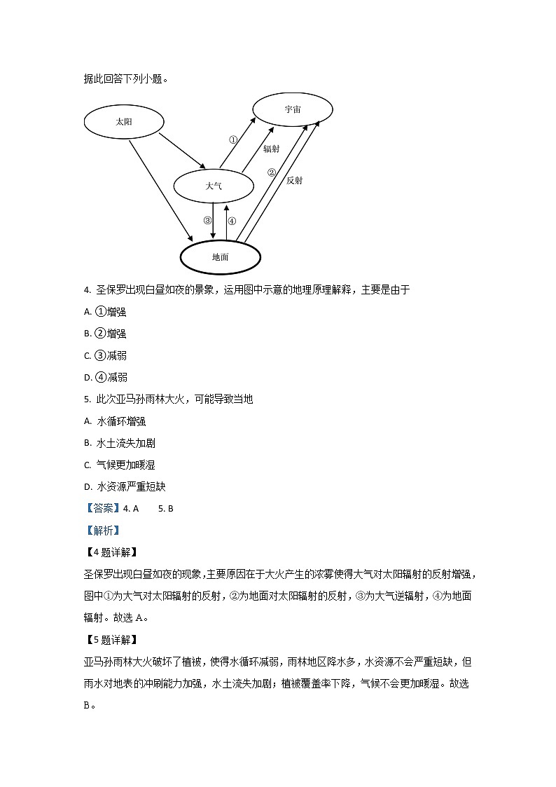 北京市东城区2020届高三上学期期末考试地理试题03