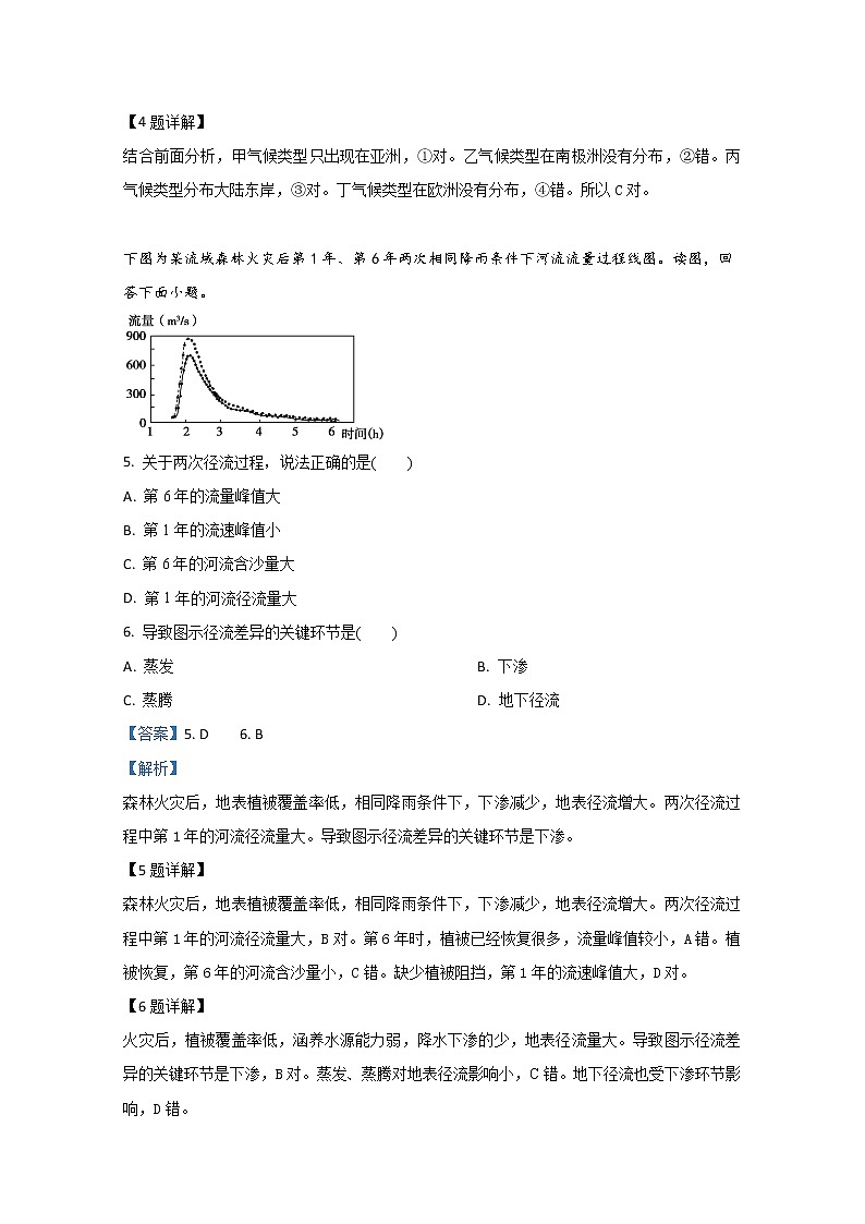 宁夏海原县第一中学2020届高三上学期期末考试地理试题03