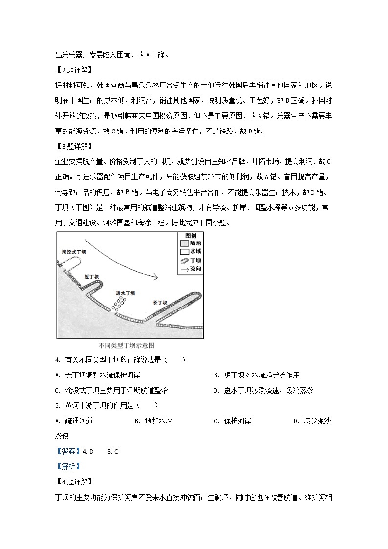 山东省威海市文登区2020届高三上学期期末考试地理试题第2页
