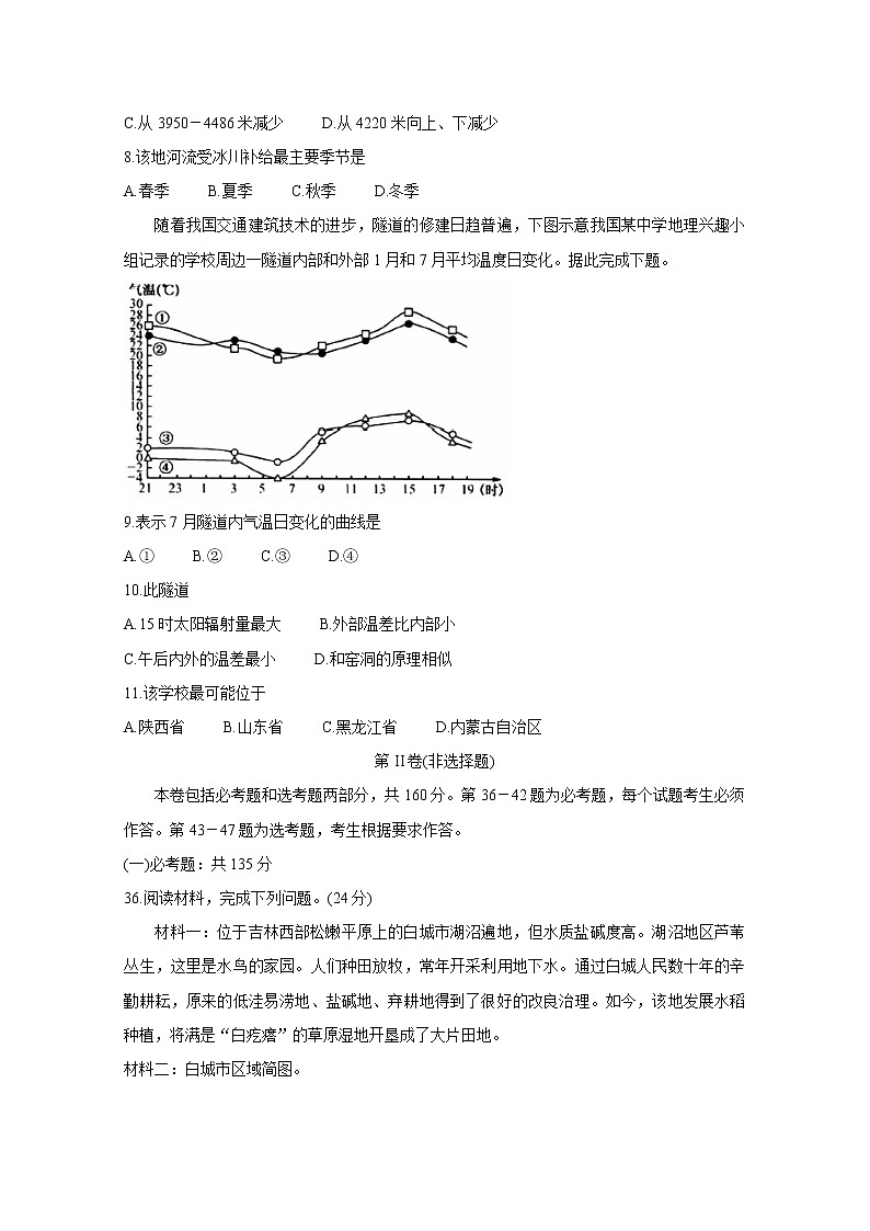 山西省运城市2020届高三上学期期末调研测试 地理03
