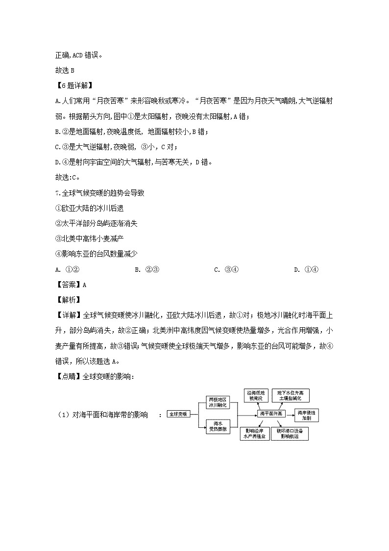 福建省莆田第七中学2020届高三上学期期中考试地理试题03
