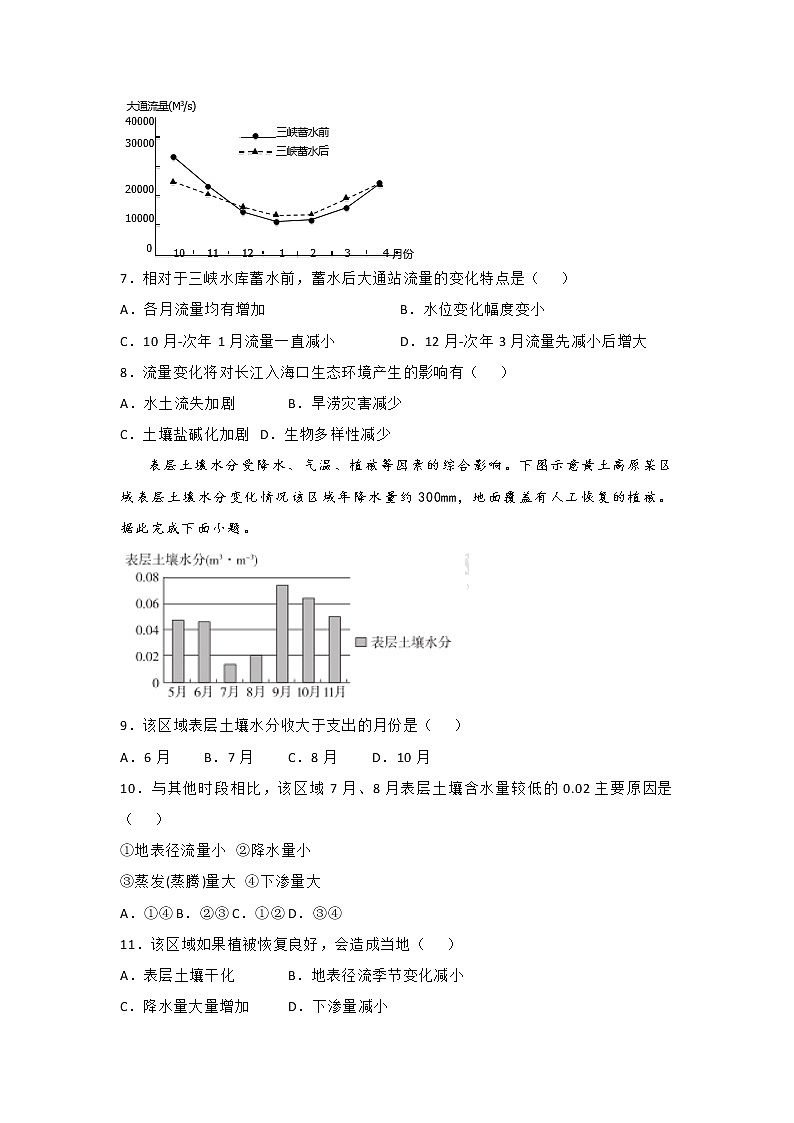 贵州省六盘山育才中学2020届高三第五次月考地理试题03