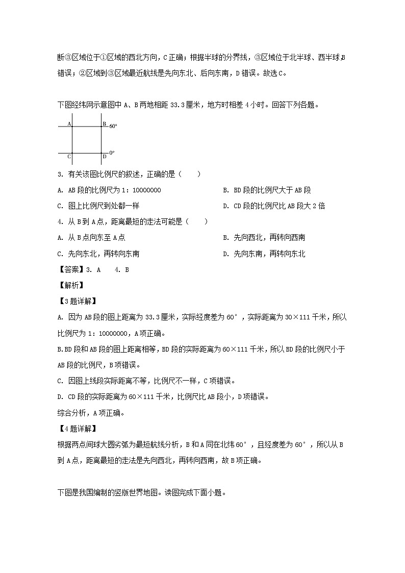 山西省晋中市祁县第二中学校2020届高三上学期第一次月考地理试题02