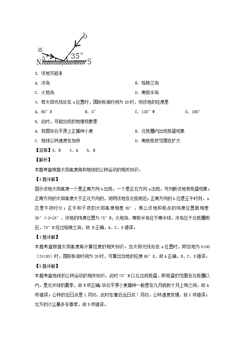 四川省成都市双流棠湖中学2020届高三10月月考文综地理试题02